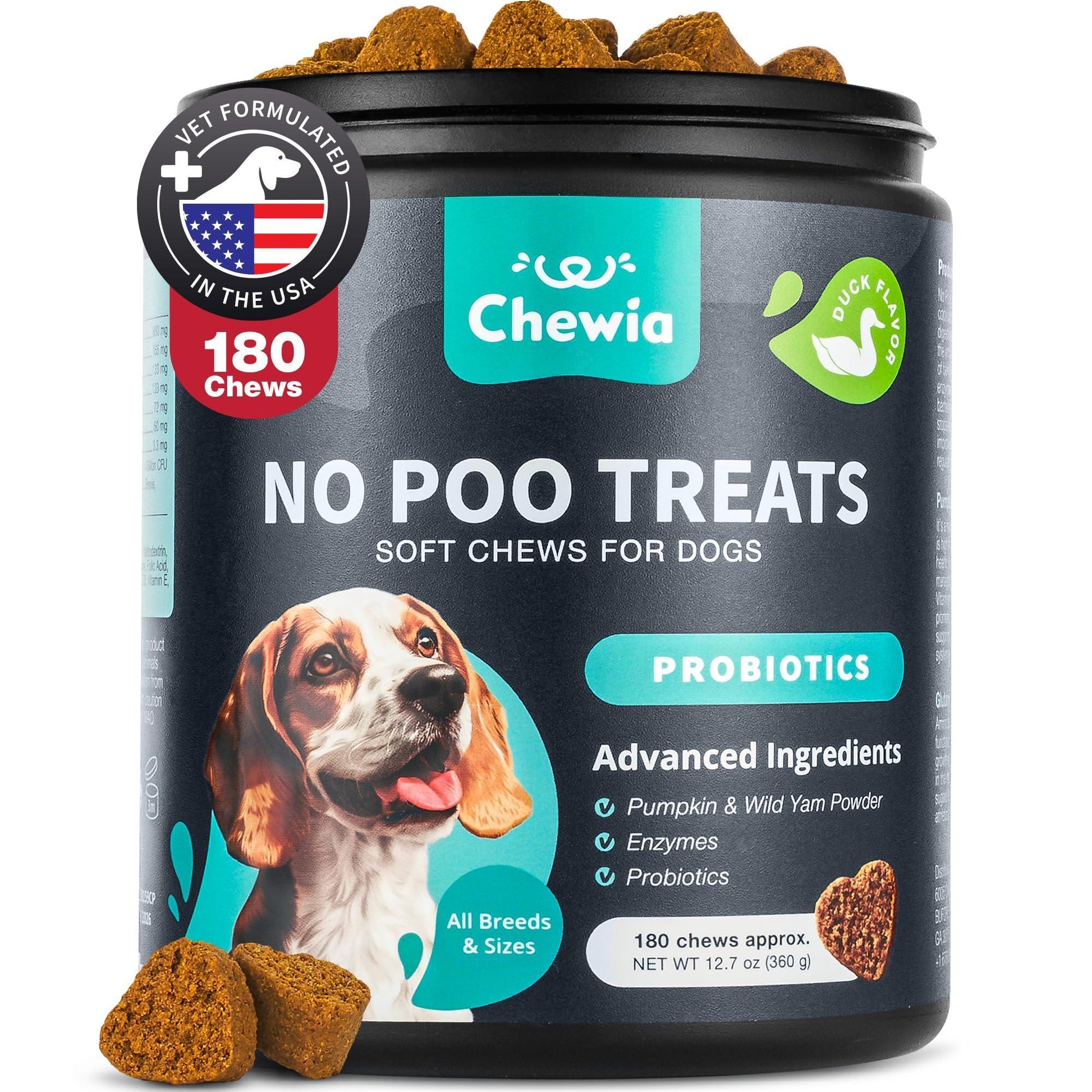 No Poo Chews for Dogs Coprophagia Deterrent for Dogs Forbid for Dogs Stool Eating Deterrent Dog Probiotics for Digestive Health Digestive Gut & Immune Health Treats No Poop Eating for Dogs
