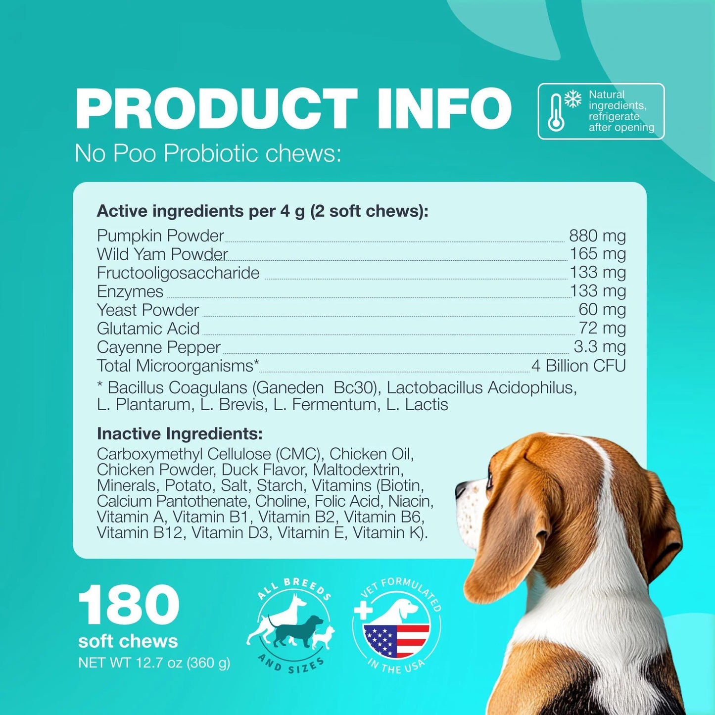 No Poo Chews for Dogs Coprophagia Deterrent for Dogs Forbid for Dogs Stool Eating Deterrent Dog Probiotics for Digestive Health Digestive Gut & Immune Health Treats No Poop Eating for Dogs